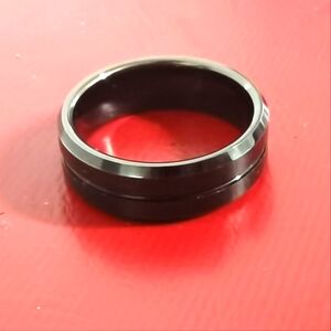 Tungsten Carbide Black Men's Wedding Band Ring